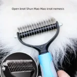 Pet Deshedding Brush Double Sided Pet Grooming Tool for Shedding and Dematting - Stainless Steel Dog Comb with Effective Results - Image 2