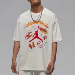 Nike Official Jordan Men's Soft Skin-Friendly Breathable Round Neck T-Shirt HJ3965-133