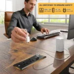 Brown Corner L-Shaped Computer Desk with Power Outlets and Reversible Storage, Ideal for Small Home Office Spaces Customized - Image 5