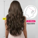 Brown Wavy Wigs for Women with Bangs Long Natural Synthetic Hair Wig Daily Cosplay Heat Resistant - Image 3