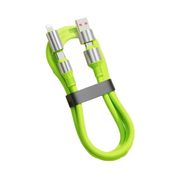 Silicone 240W 4-in-1 Super Fast Charging Cable Universal Type-C Charger Cord for Mobile Phones Laptops Type-C Charger Cord