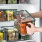Kitchen Storage Containers with Time Recorder Lid Fridge Organizers Keep Fresh Food and Fruit Refrigerator Freezer Storage Boxes - Image 4