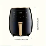1.19-Gallon Air Fryer: Features a smart touch screen with color icons, multiple preset recipes, and manual adjustment functions for quick and effortless cooking. Dishwasher-safe; ideal for home use, gatherings, and as a versatile kitchen appliance—serving - Image 6