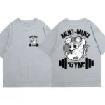 T-shirts Unisex Funny Ninja Mice Muki Muki Gym T Shirt Muscular Mouse Oversized T-shirt - Image 7