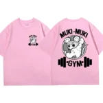T-shirts Unisex Funny Ninja Mice Muki Muki Gym T Shirt Muscular Mouse Oversized T-shirt - Image 3