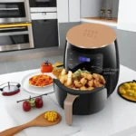 1.19-Gallon Air Fryer: Features a smart touch screen with color icons, multiple preset recipes, and manual adjustment functions for quick and effortless cooking. Dishwasher-safe; ideal for home use, gatherings, and as a versatile kitchen appliance—serving