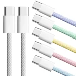 USB-C to Type C Color Cable For Apple iPhone 15 PD 60W Fast Charging For Huawei Xiaomi Samsung Type C Weaving Cable Accessories