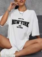 Shirts for Women 1968 The New York Is Young Women Tshirts Oversize Creativity Streettshirt Short Sleeve Clothes Graphic T Shirts - Image 4