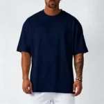 26Cotton Mens Blank T-Shirt White Oversized Retro Solid Color T-Shirt Large Size Mens Womens Fashion Short Sleeve Mens T-Shirt - Image 9