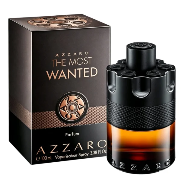 Azzaro The Most Wanted Parfum | Black-gold gun design, tobacco-amber notes, maximum longevity