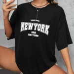 Shirts for Women 1968 The New York Is Young Women Tshirts Oversize Creativity Streettshirt Short Sleeve Clothes Graphic T Shirts