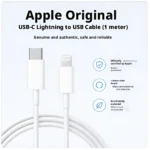 Original Apple 1m Lightning Charging Cable For iPhone 14 13 Pro Max 12 11 Pro 14 USB Type C To Lightning Safe Data Charger Cord