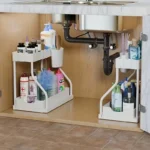 Under Sink Organizer Space Saving 2 Tier Pull Out Storage Box Durable Large Capacity Kitchen Bathroom Essential Drawer Organizer - Image 3