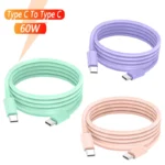 60W PD Fast Charging Cable USB C to Type C For Iphone 15 Huawei Xiaomi Samsung Type C Weaving Cable Accessories Data line