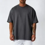 26Cotton Mens Blank T-Shirt White Oversized Retro Solid Color T-Shirt Large Size Mens Womens Fashion Short Sleeve Mens T-Shirt - Image 7