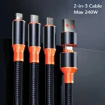240W 4 in 1 USB Type C Cable for iPhone 14 Pro Max 3 in 1 USB Charging Cable 2 in 1 Micro Cable for Samsung Xiaomi Huawei & More - Image 6