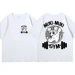 T-shirts Unisex Funny Ninja Mice Muki Muki Gym T Shirt Muscular Mouse Oversized T-shirt - Image 2