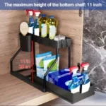 Under Sink Organizer Space Saving 2 Tier Pull Out Storage Box Durable Large Capacity Kitchen Bathroom Essential Drawer Organizer - Image 6