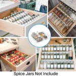 4/2 Layer Spice Drawer Organizer Adjustable Acrylic Spice Jars Rack Tray Expandable Seasoning Organizer Cabinet Kitchen Shelves - Image 6