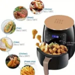 1.19-Gallon Air Fryer: Features a smart touch screen with color icons, multiple preset recipes, and manual adjustment functions for quick and effortless cooking. Dishwasher-safe; ideal for home use, gatherings, and as a versatile kitchen appliance—serving - Image 3