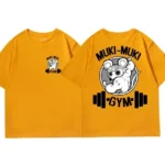 T-shirts Unisex Funny Ninja Mice Muki Muki Gym T Shirt Muscular Mouse Oversized T-shirt - Image 6