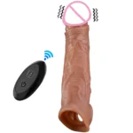 Vibrator for Men Penis Enlargement Sleeve Cover Case Cock Header Enlargement Extension Enhancement Men Sex Toy Silicone Condom