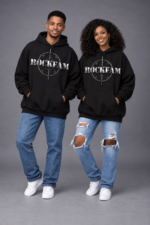 ROCKFAM Men’s Oversized Graphic Hoodie – Black