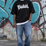 Bizbòl Men’s Oversized Black Graphic T-Shirt – XXL