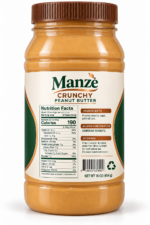 Manzè Crunchy Peanut Butter – Soft & Creamy, 16 oz