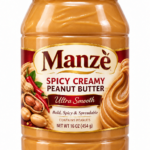 Manzè Spicy Creamy Peanut Butter – Ultra Smooth, 16 oz (454 g)