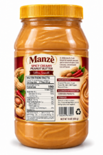 Manzè Spicy Creamy Peanut Butter – Ultra Smooth, 16 oz (454 g)