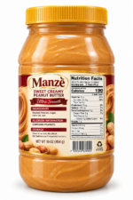 Manzè Sweet Creamy Peanut Butter – Ultra Smooth, 16 oz (454 g)