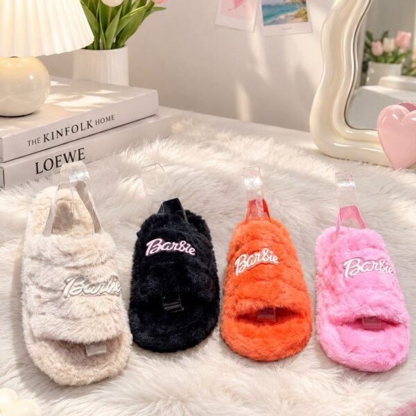 Women’s Barbie Fuzzy Slippers