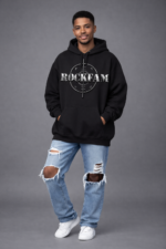 ROCKFAM Men’s Oversized Graphic Hoodie – Black - Image 5