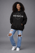 ROCKFAM Men’s Oversized Graphic Hoodie – Black - Image 8
