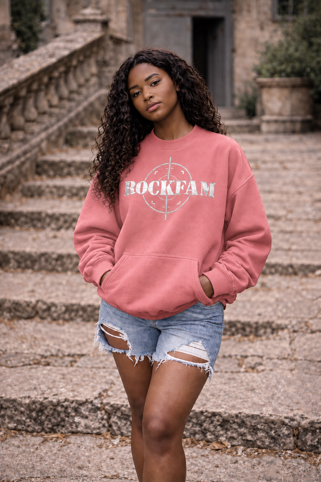 rockf 4 Women’s ROCKFAM Oversized Graphic Sweatshirt - Image 1
