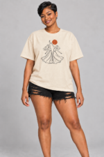 Women’s Oversized Graphic T-Shirt – Dancing Under the Sun - Image 2