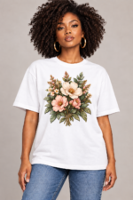 Women’s Oversized T-Shirt – Blooming Elegance