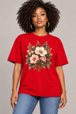 Women’s Oversized T-Shirt – Blooming Elegance - Image 4