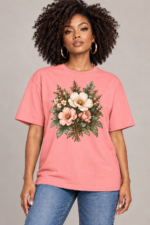 Women’s Oversized T-Shirt – Blooming Elegance - Image 5