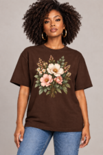 Women’s Oversized T-Shirt – Blooming Elegance - Image 2