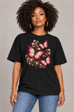 Women’s Oversized T-Shirt – Butterfly Blossom - Image 2