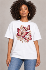 Women’s Oversized T-Shirt – Butterfly Blossom - Image 3