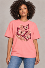 Women’s Oversized T-Shirt – Butterfly Blossom - Image 4