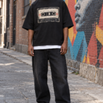 Makendal Men's oversized graphic T-shirt with cassette design