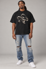 Men’s Oversized Graphic T-Shirt – Chrome Flow - Image 2