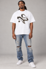 Men’s Oversized Graphic T-Shirt – Chrome Flow - Image 3