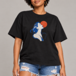 Women’s Oversized Graphic T-Shirt – Blue Muse