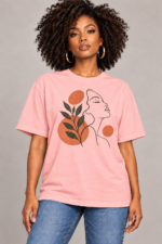 Women’s Oversized T-Shirt – Botanical Line Art