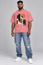 Men’s Oversized Abstract Graphic T-Shirt – Urban Geometry